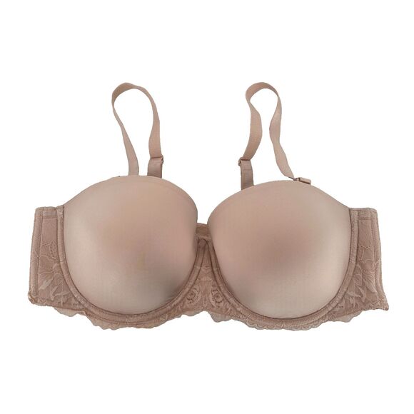 Torrid Curve Womens Push Up Padded Bra Size 42DD Nude Beige Lace Underwire - Picture 1 of 7